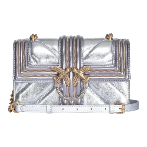 PINKO Love Bag Коровья кожа Курьерская сумка Сумка Сумка через плечо Мини Women's Silver