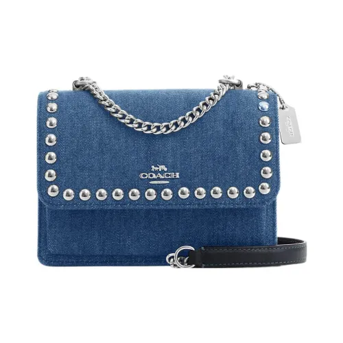 COACH Klare Denim Leather Mini Square Bag Crossbody Shoulder Bag Women's Denim Blue