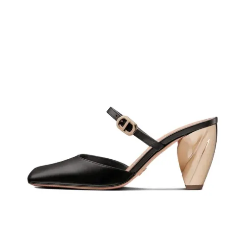 DIOR Rhodes Кожаный Пэчворк Высокие Каблуки Женские Черные