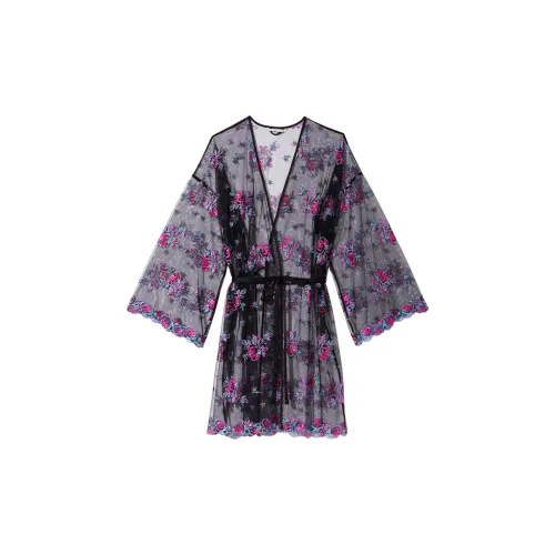 Victoria's Secret Черный цветок Вышивка Женские Банные халаты