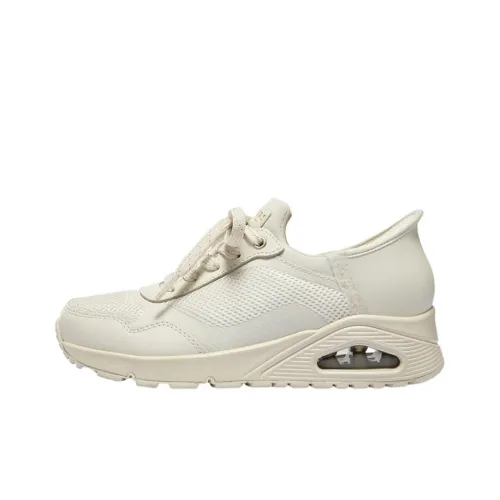 Skechers Амортизация и Дышащий Низкий Топ Air Cushion Повседневные Беговые Кроссовки Женские Белые