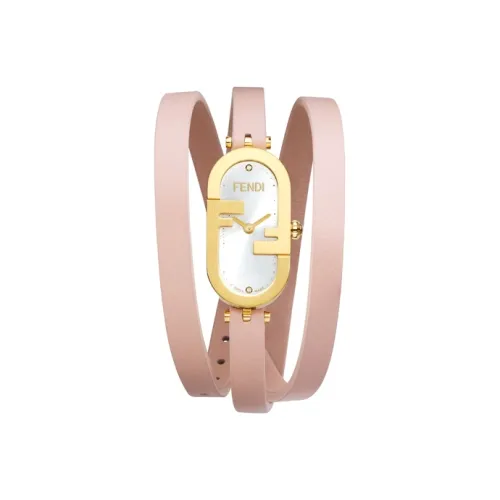 FENDI O'Lock Vertical Collection Women's Watch Кварцевый механизм Кожаный ремешок Серебристый циферблат