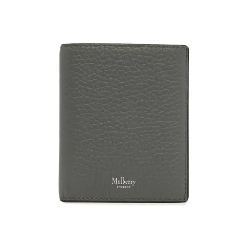 Mulberry Зернистая кожа коровы Держатель для карт Мужской Серый
