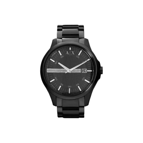 ARMANI EXCHANGE Мужские часы Кварцевый механизм Ремешок из нержавеющей стали 46 мм Черный циферблат