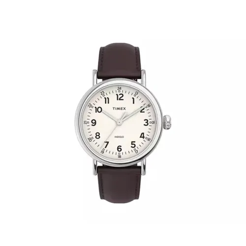 TIMEX WATERBURY Collection Наручные часы Кварцевый механизм Кожаный ремешок 40 мм Бежевый циферблат Унисекс