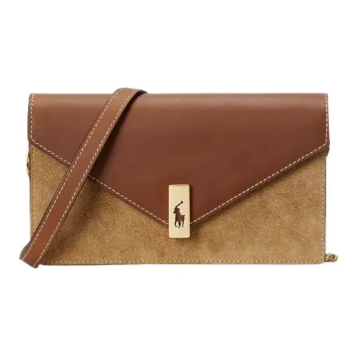 Polo Ralph Lauren Suede Patchwork Leather Wallet Regular Women's Brown