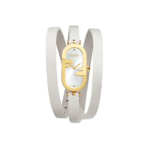 FENDI O'Lock Collection Women's Watch Кварцевый механизм Кожаный ремешок Серебристый циферблат