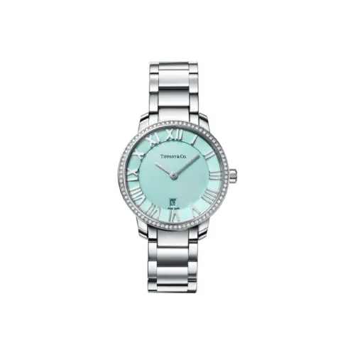 TIFFANY CO. Atlas® Women's Watch Кварцевый механизм ремешок из нержавеющей стали 31 мм синий циферблат