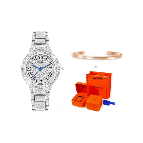 KANGOL Маленький Синий Кварцевый Механизм Нержавеющая Сталь Ремешок Часы Женские Часы Серебристый Циферблат KANGOL K909