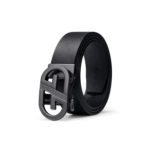 GOLF Ремень из натуральной коровьей кожи Мужской Черный Ширина 3,5 см