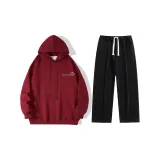 Комплект (Красный свитшот + черные штаны)