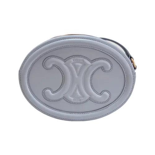 CELINE Triumph Gate Triomphe Сумка из гладкой коровьей кожи в форме лунного пирога сумка через плечо женская светло-синяя