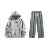 Одежда Комплект (Свитшот Фотиния Серого цвета + Винтажные Синие Джинсы с эффектом вымытого)