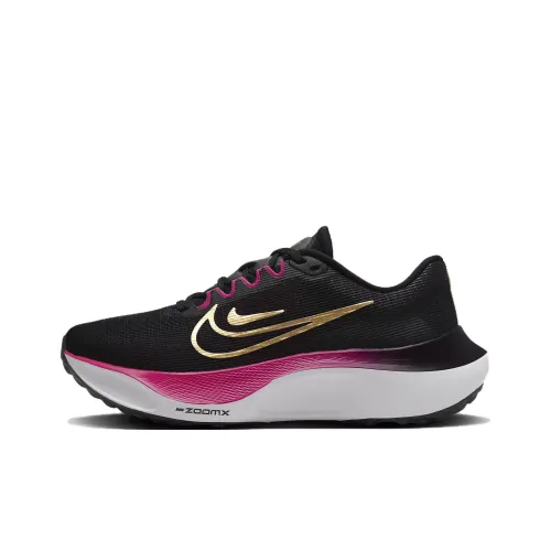 Nike Zoom Fly 5 Амортизация Устойчивость к истиранию Дышащие Низкие Кроссовки для бега Женские Черный Розовый