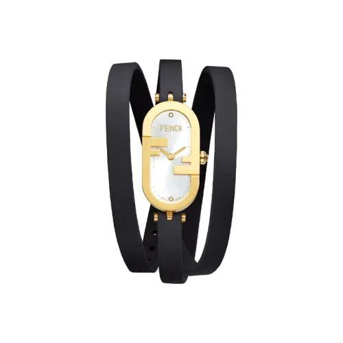 FENDI O'Lock Vertical Watch Кварцевый механизм Кожаный ремешок Серебристый циферблат Женские часы