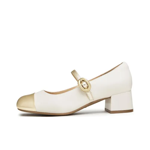 teenmix Shufulei Мягкая подошва Балетки Свет Танцевальная обувь Грубый каблук Туфли Мэри Джейн 4CM Женские