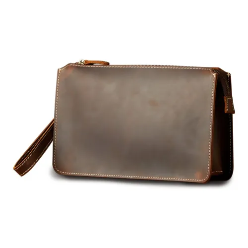 Simple Nature Клатч из крупнозернистой текстуры коровьей кожи кошелек сумка-конверт средний клатч мужской коричневый темно-коричневый