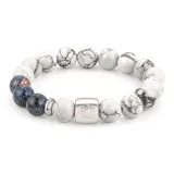 Белый бирюзовый браслет с бусинами