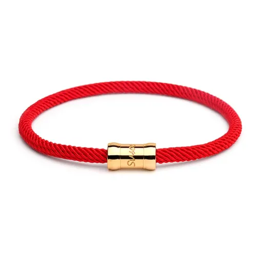 SUSOOK Hand Ткани вязаные Красная нить Браслеты Унисекс Красный Черный Серебряный