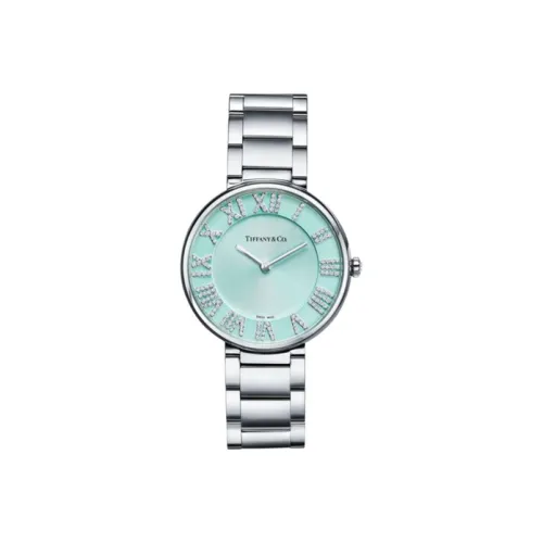 TIFFANY CO. Atlas® Women's Watch Кварцевый механизм ремешок из нержавеющей стали 34 мм синий циферблат