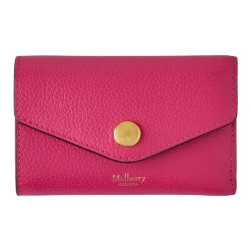 Mulberry Зернистая кожа коровы Кошелек Маленький Женский Розовый