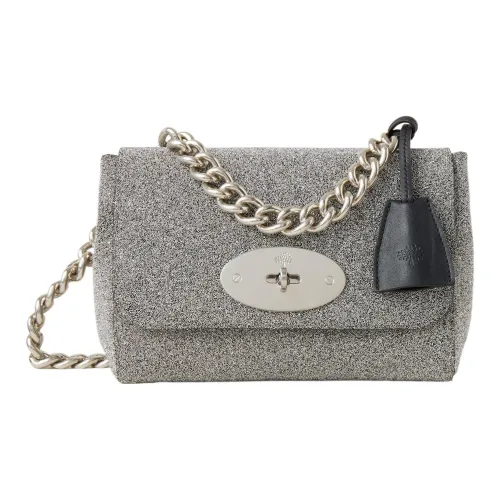 Mulberry Lily Sparkling Crystal And Silky Calfskin Crossbody Bag Shoulder Bag Women's Silver