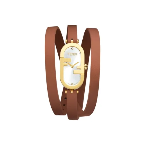 FENDI O'Lock Vertical Collection Наручные часы Кварцевый механизм Кожаный ремешок Серебристый циферблат Женские часы FOW965AHP9F0MD7