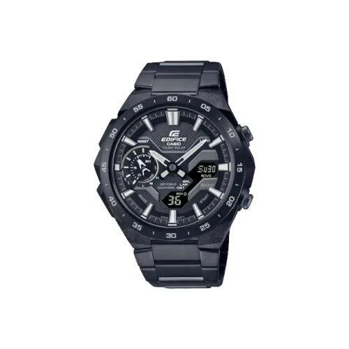 CASIO Кварцевый механизм Смола Нержавеющая сталь Ремешок Мужские часы Черный циферблат