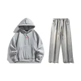 Комплект одежды (Свитшот серого цвета Фотиния + Светло-синие джинсы)