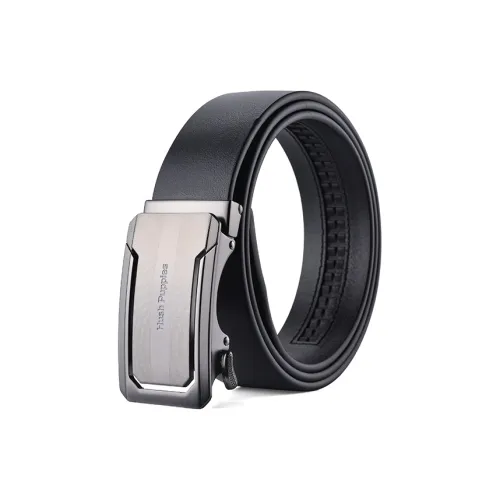 Hush Puppies Автоматическая застежка Удобный ремень с фиксацией на талии Ремни из коровьей кожи Мужской Черный Ширина 3,5 см
