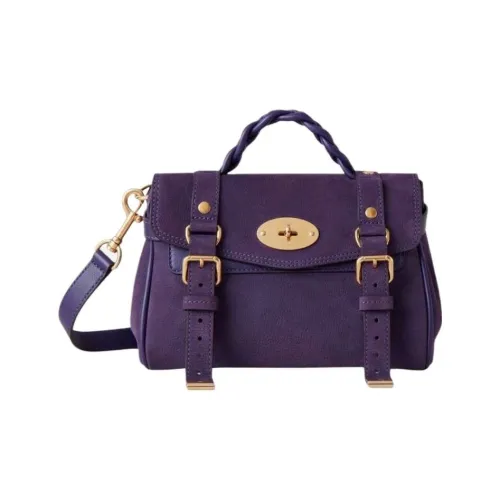 Mulberry Телячья кожа Одно плечо Ручная сумка Сумка через плечо Мини Женская Фиолетовая