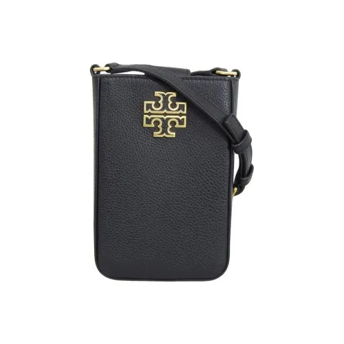 TORY BURCH GRAIN LEATHER Чехол для телефона Сумка через плечо Маленькая Женская Черная