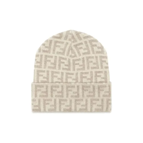 FENDI Шерстяные шапки Женские Бежевые