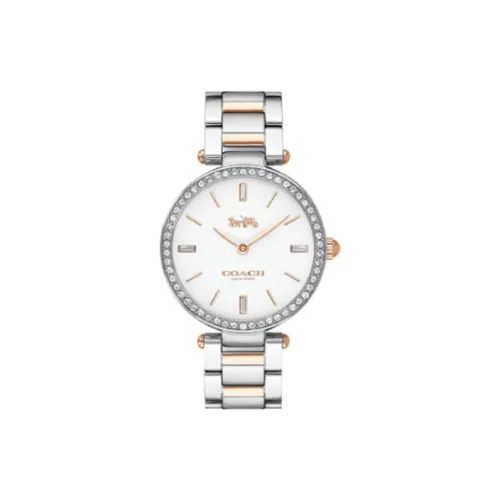 COACH Park Collection Женские часы Кварцевый механизм Ремешок из нержавеющей стали 34 мм Белый циферблат