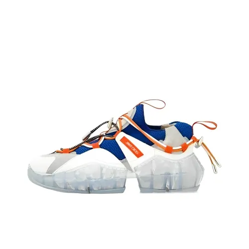 Jimmy Choo Ромб Устойчивый к истиранию Низкий Топ Повседневная обувь Женская Белый Синий