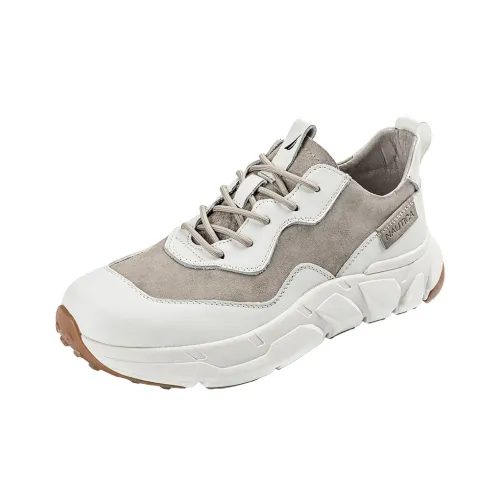 NAUTICA Противоскользящий и Дышащий Низкий Топ Повседневная Обувь Мужская Белый Серый