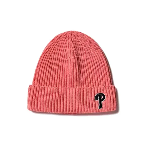 Mlb Base Logo Акриловые Шапки-бини Детские Коралловые