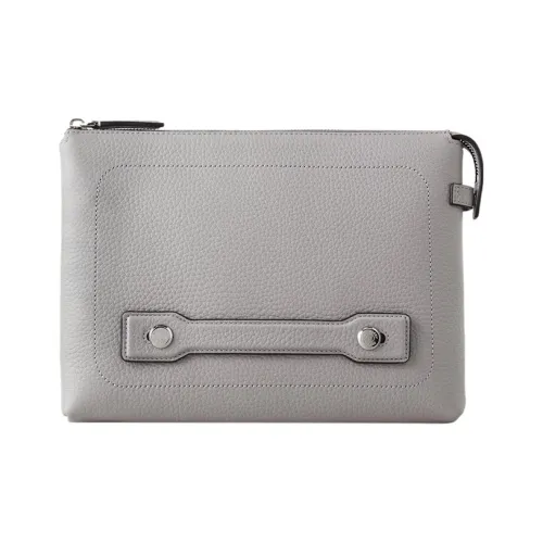 Mulberry Зернистая кожа коровы Чехол для iPad Клатч Мужской Светло-серый