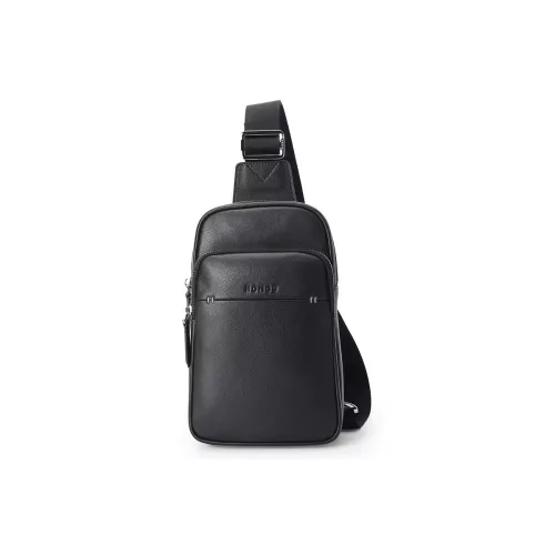 HONGU Рюкзак из коровьей кожи асимметричный сумка через плечо сумка-слинг маленькая мужская темно-черная