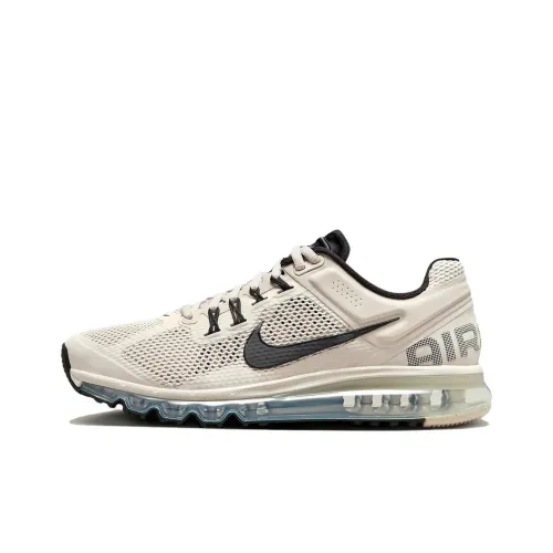 Nike Air Max 2013 Амортизация Противоскользящий Дышащий Поддержка Низкий Топ Повседневные Беговые кроссовки Мужские Бежевый Белый Черный