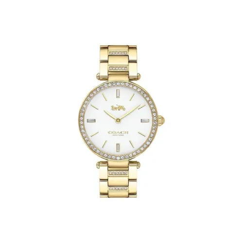 COACH Женские часы Кварцевый механизм корпус из нержавеющей стали ремешок 34 мм белый циферблат