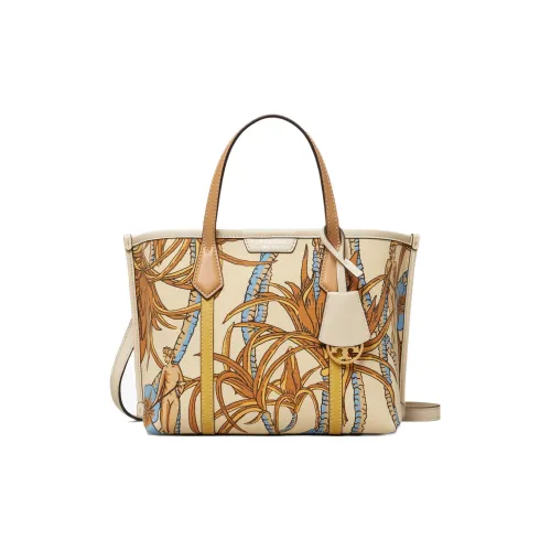 TORY BURCH Perry Холст и Кожаная Сумка-тоут Сумка для покупок Сумка через плечо Сумка маленькая Женская Желтая