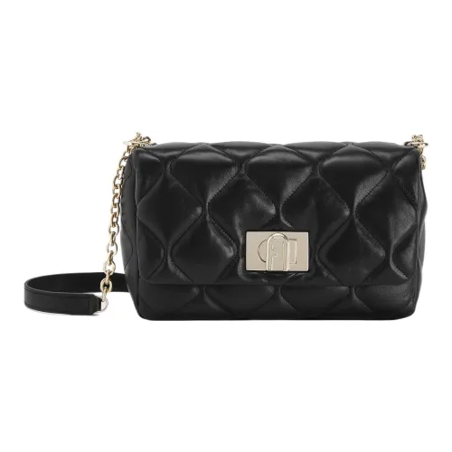 Furla Lambskin Сумка через плечо Маленькая Женская Черная
