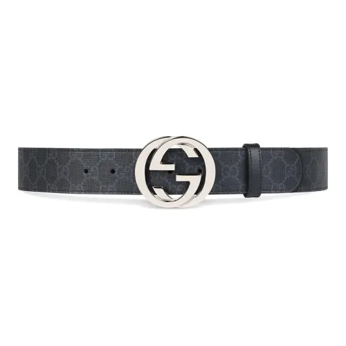 GUCCI Logo Emblem Smooth Clasp Leather Belts Unisex Black 4CM GUCCI Logo Emblem Мягкая застежка Кожаные ремни Унисекс Черный 4CM