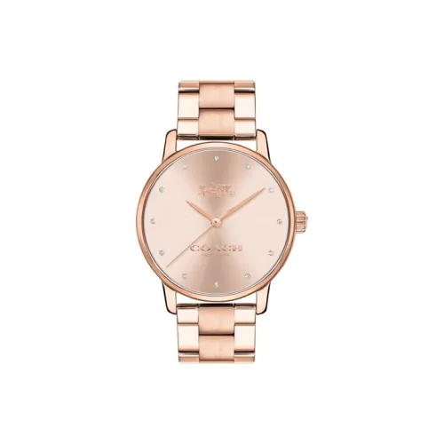 COACH Женские часы Кварцевый механизм корпус из нержавеющей стали ремешок 36 мм розовое золото циферблат часов