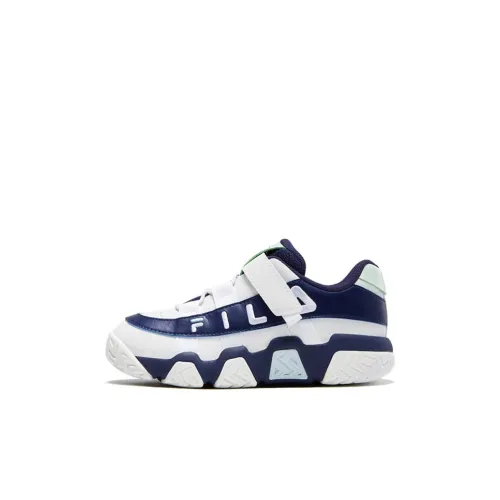 FILA KIDS Баскетбольные кроссовки Low Top Молочно-белый Темно-синий для дошкольников