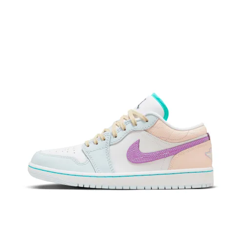 Jordan Air Jordan 1 Винтажные баскетбольные кроссовки Low Топ Бежево-розовый Женские