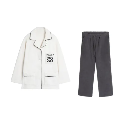 CICADAHOME Cloud Soft Теплый Флис Женские Облачный Белый Женские Пижамные Комплекты