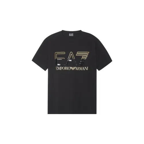 EMPORIO ARMANI SS23 Черный Золотой Мужские Рубашки