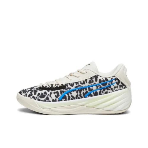 PUMA Все Pro Nitro Устойчивые к истиранию Низкие Баскетбольные Кроссовки Унисекс Черный Белый Синий